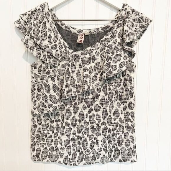 Dolan Savannah Asymmetrical Leopard Print Anthropologie Blouse Size Small - Picture 1 of 7